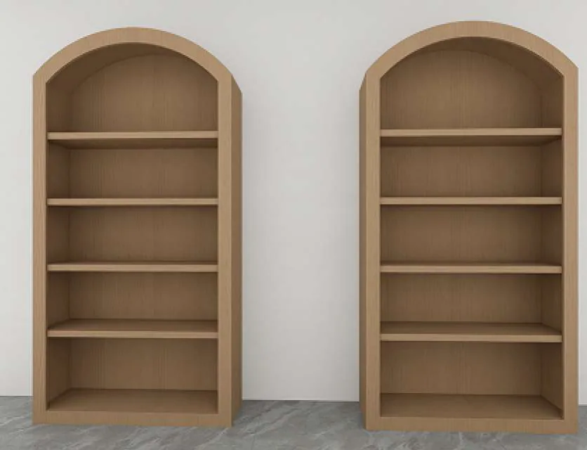 Arched bookcases approval render