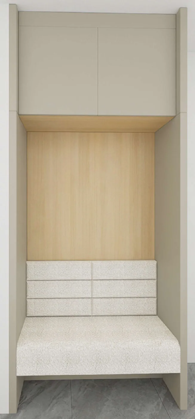 Mudroom bench and lockers approval render