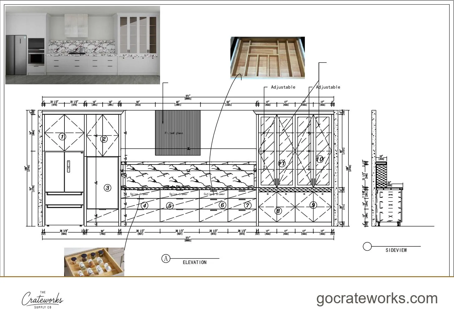 Cabinetry shop drawing sheet 2 of 31