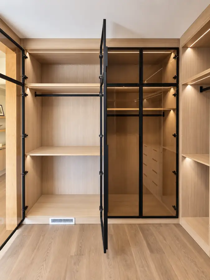 Master suite: Walk-in, doors open, from the room