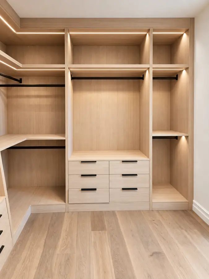 Master suite: Walk-in, the hanging runs